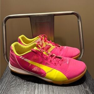 Puma Women's Evo Speed Sala Pink and Yellow Athletic Shoes